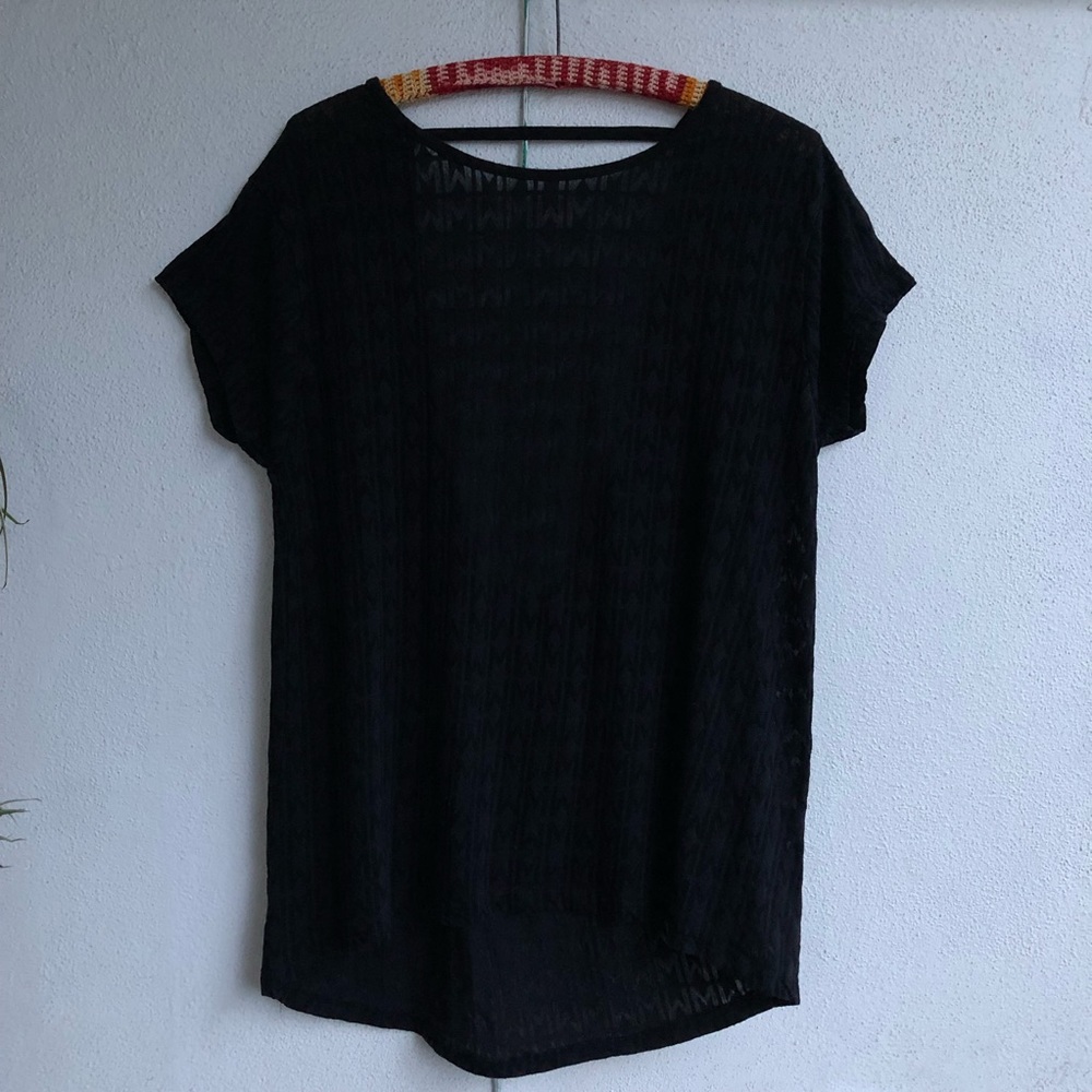 Rebecca Minkoff Sheer Logo Low Back T-shirt